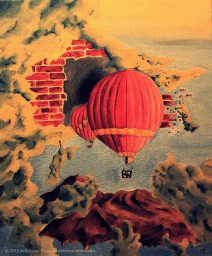 "Atravesando el muro del cielo", 50x61, óleo sobre lienzo, 2012