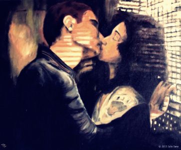 "El beso", película Blade Runner: 73x60, óleo sobre lienzo, 2010
