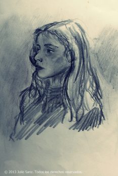 Boceto para retrato de mi madre: lápiz sobre papel, 2013