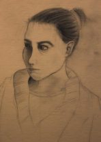 Boceto a lápiz sobre paspartú