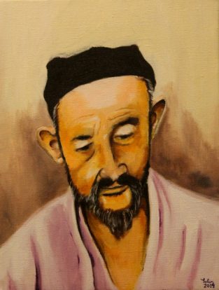 Retrato de campesino uzbeko, 61x50, óleo sobre lienzo, 2014