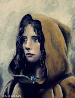 "Retrato de Ivy Walker, película El Bosque", 35x27, óleo sobre lienzo, 2012