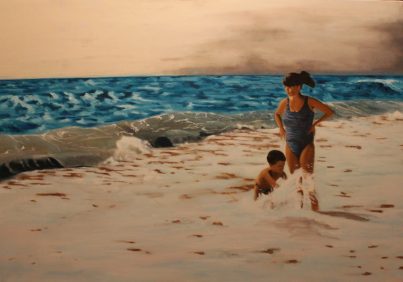 "Jugando en la playa"