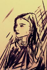 Preparación para un retrato de mi madre a lienzo, 2013