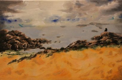 "Reflexiones en el ocaso del mar", 40x27, óleo sobre lienzo, 2014