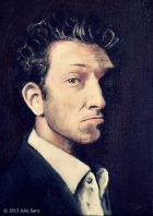 "Retrato del actor Vincent Cassel", 33x24, óleo sobre lienzo, 2012