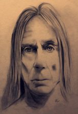 Retrato de Iggy Pop; lápiz sobre paspartú, 2013