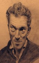Retrato de Vincent Cassel; lápiz sobre paspartú, 2013