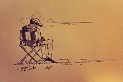 Boceto para "La paciencia del pescador"