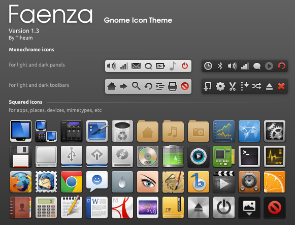Tema de iconos Faenza para Gnome