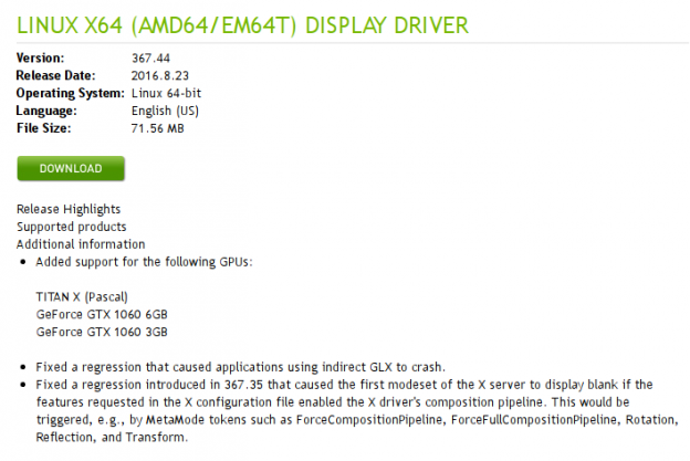 Drivers NVIDIA 367.44 disponibles para GNU/Linux – El array de Jota